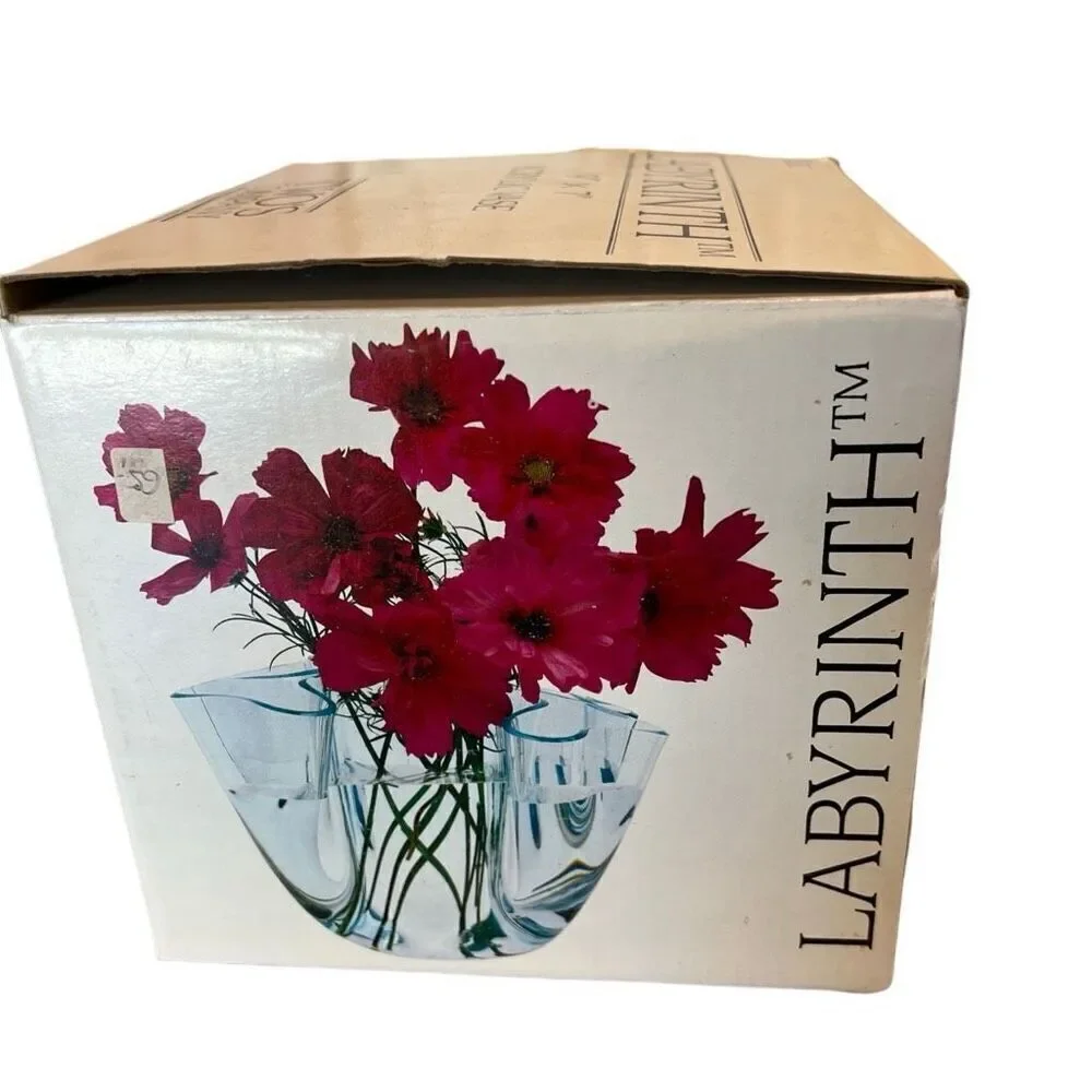 Two’s Company Acrylic MCM Vase Clear Retro with box